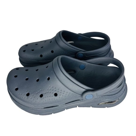 Skechers Womens Arch Fit Gray Rubber Slip On Comfort Clog Shoes Size US 8.5 - Picture 1 of 8